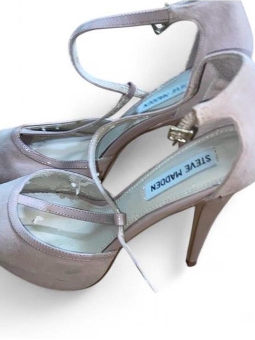 Steve Madden Blush Pink Suede T-Strap Heels